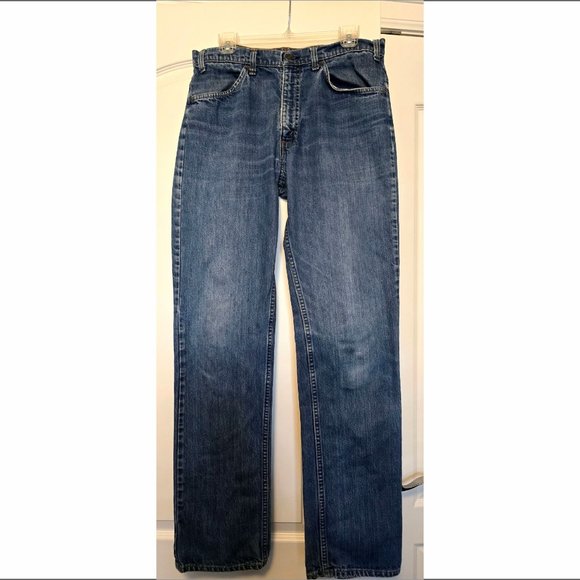 Men's Vintage Distressed 34-34 Levis Orange Tab 517 Blue Jeans